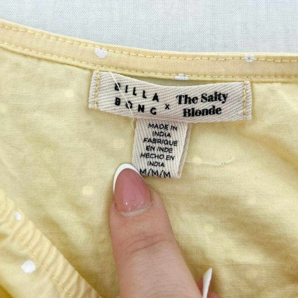Billabong Yellow Puff Sleeve Crop Top - Picture 5 of 8